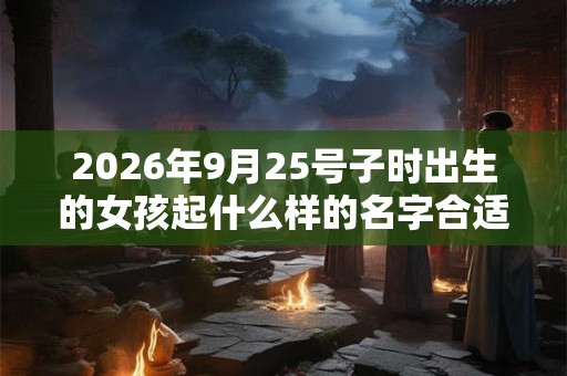 2026年9月25号子时出生的女孩起什么样的名字合适，五行属什么