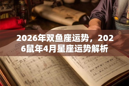 2026年双鱼座运势，2026鼠年4月星座运势解析
