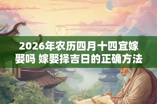 2026年农历四月十四宜嫁娶吗 嫁娶择吉日的正确方法