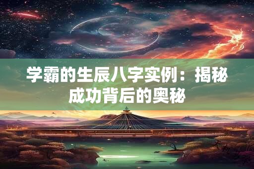 学霸的生辰八字实例：揭秘成功背后的奥秘