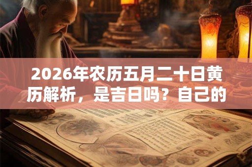 2026年农历五月二十日黄历解析，是吉日吗？自己的黄道吉日该怎么选？