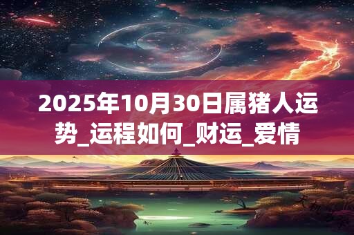 2025年10月30日属猪人运势_运程如何_财运_爱情