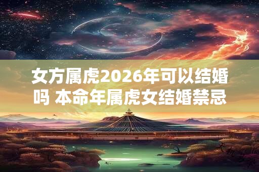 女方属虎2026年可以结婚吗 本命年属虎女结婚禁忌