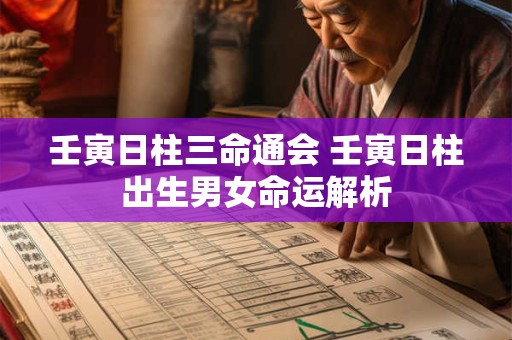 壬寅日柱三命通会 壬寅日柱出生男女命运解析