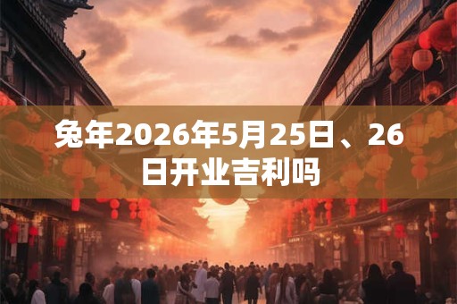 兔年2026年5月25日、26日开业吉利吗