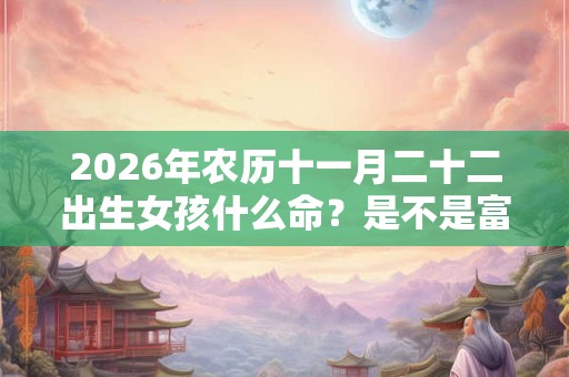 2026年农历十一月二十二出生女孩什么命？是不是富贵命？