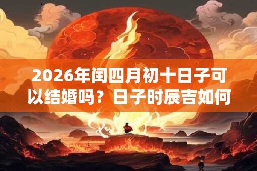 2026年闰四月初十日子可以结婚吗？日子时辰吉如何？