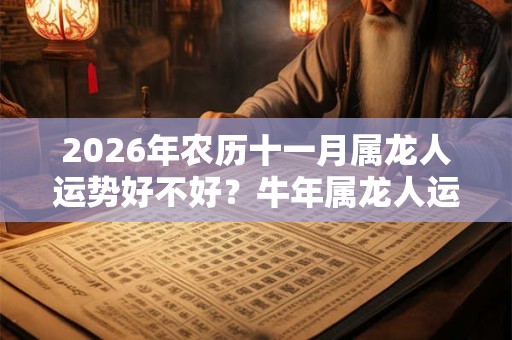 2026年农历十一月属龙人运势好不好？牛年属龙人运势分析