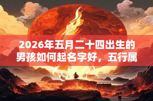 2026年五月二十四出生的男孩如何起名字好，五行属什么