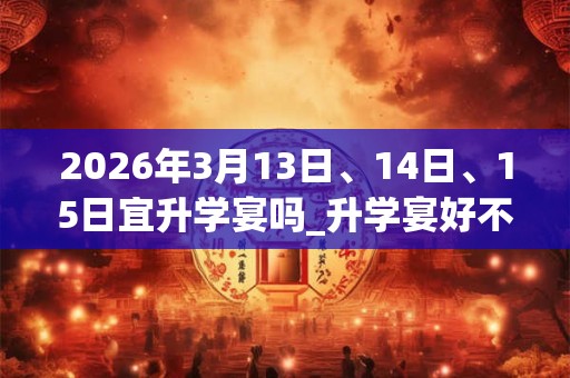2026年3月13日、14日、15日宜升学宴吗_升学宴好不好