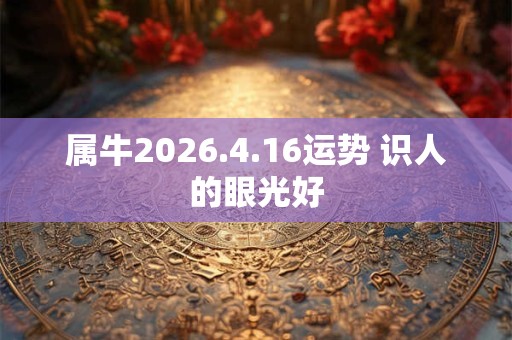 属牛2026.4.16运势 识人的眼光好