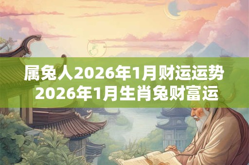 属兔人2026年1月财运运势 2026年1月生肖兔财富运程详解