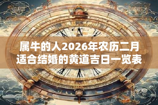 属牛的人2026年农历二月适合结婚的黄道吉日一览表！