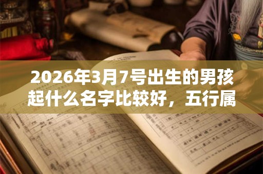 2026年3月7号出生的男孩起什么名字比较好，五行属什么