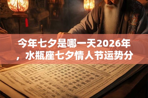 今年七夕是哪一天2026年，水瓶座七夕情人节运势分析！