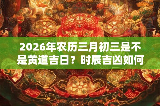 2026年农历三月初三是不是黄道吉日？时辰吉凶如何？