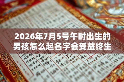 2026年7月5号午时出生的男孩怎么起名字会受益终生