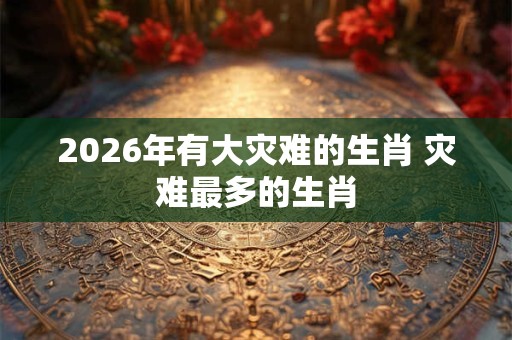 2026年有大灾难的生肖 灾难最多的生肖