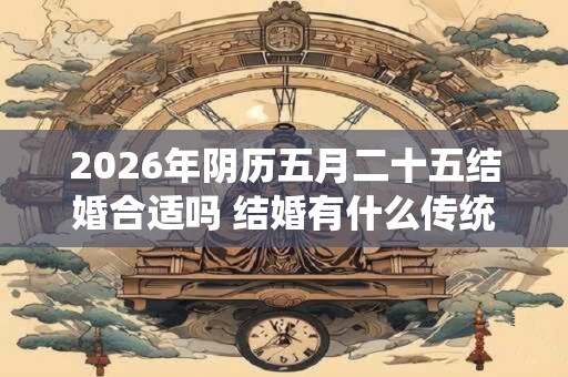 2026年阴历五月二十五结婚合适吗 结婚有什么传统风俗