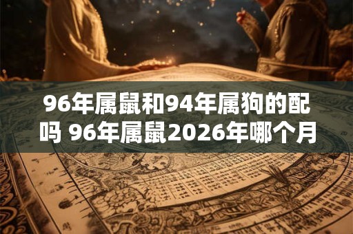 96年属鼠和94年属狗的配吗 96年属鼠2026年哪个月结婚好