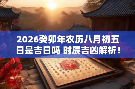 2026癸卯年农历八月初五日是吉日吗 时辰吉凶解析！