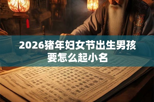 2026猪年妇女节出生男孩要怎么起小名