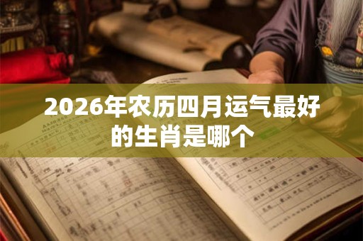2026年农历四月运气最好的生肖是哪个