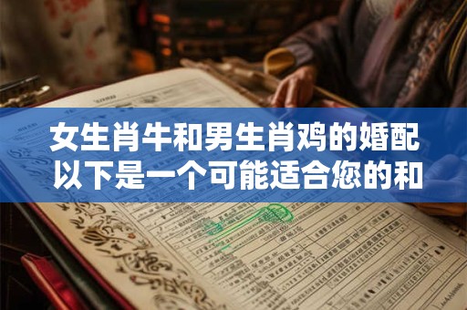 女生肖牛和男生肖鸡的婚配 以下是一个可能适合您的和