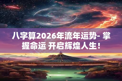 八字算2026年流年运势- 掌握命运 开启辉煌人生！