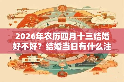 2026年农历四月十三结婚好不好？结婚当日有什么注意事项？