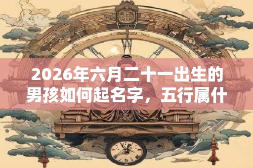 2026年六月二十一出生的男孩如何起名字，五行属什么