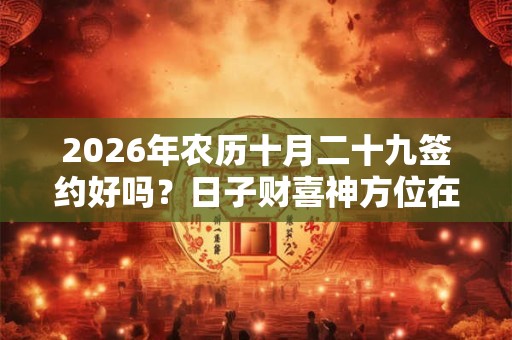 2026年农历十月二十九签约好吗？日子财喜神方位在哪里？