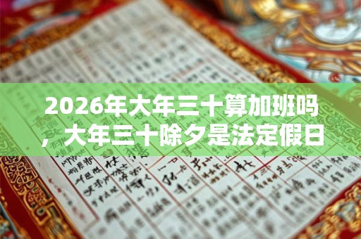 2026年大年三十算加班吗，大年三十除夕是法定假日吗？