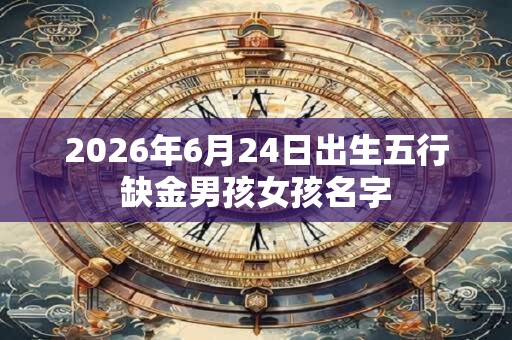 2026年6月24日出生五行缺金男孩女孩名字