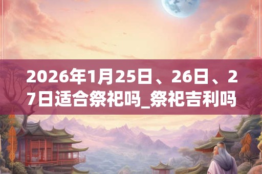 2026年1月25日、26日、27日适合祭祀吗_祭祀吉利吗