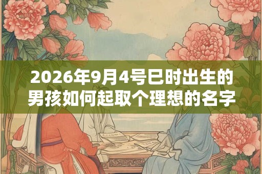 2026年9月4号巳时出生的男孩如何起取个理想的名字，五行属什么