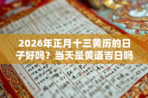 2026年正月十三黄历的日子好吗？当天是黄道吉日吗？
