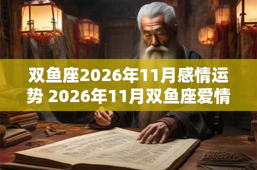 双鱼座2026年11月感情运势 2026年11月双鱼座爱情运程详解