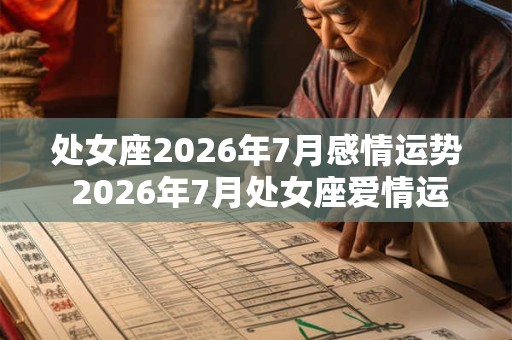 处女座2026年7月感情运势 2026年7月处女座爱情运程详解