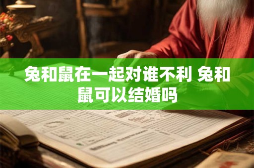 兔和鼠在一起对谁不利 兔和鼠可以结婚吗