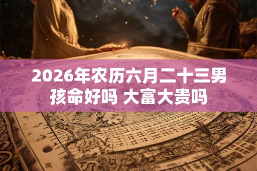 2026年农历六月二十三男孩命好吗 大富大贵吗