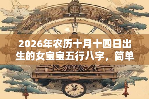 2026年农历十月十四日出生的女宝宝五行八字，简单大气的名字