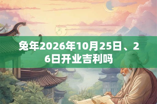 兔年2026年10月25日、26日开业吉利吗