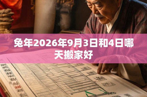 兔年2026年9月3日和4日哪天搬家好