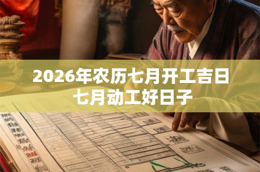 2026年农历七月开工吉日 七月动工好日子