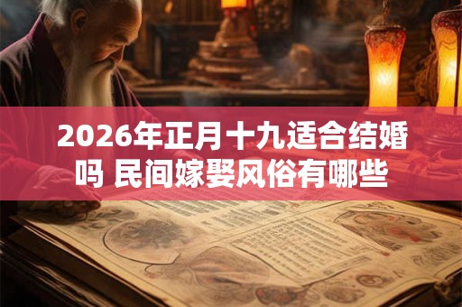 2026年正月十九适合结婚吗 民间嫁娶风俗有哪些