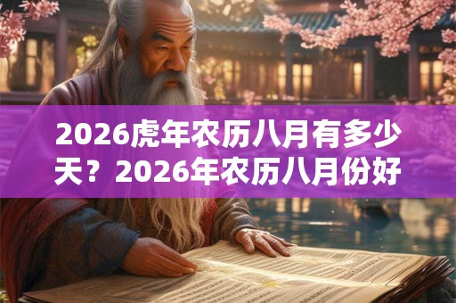 2026虎年农历八月有多少天？2026年农历八月份好日子查询