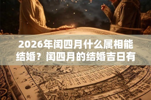 2026年闰四月什么属相能结婚？闰四月的结婚吉日有哪些天？