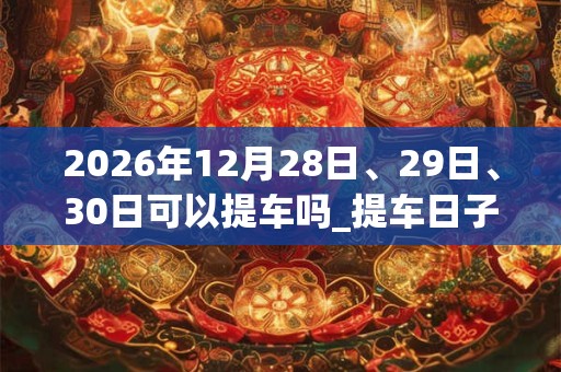 2026年12月28日、29日、30日可以提车吗_提车日子好吗