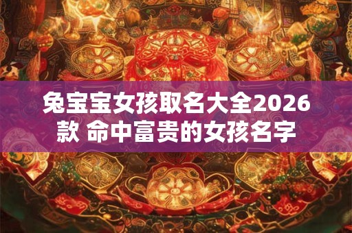 兔宝宝女孩取名大全2026款 命中富贵的女孩名字